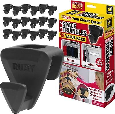 #ad RUBY Space Triangles AS SEEN ON TV Creates Up to 3X More Closet Space 18 Count $13.99