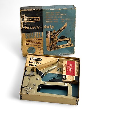 #ad Vintage Craftsman Gun Tacker Stapler Heavy Duty Sold By Sears Vintage Staples $60.00