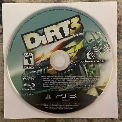 #ad 🔥 DiRT 3 Sony PlayStation 3 PS3 2011 Mint Disc Only See Description $6.99