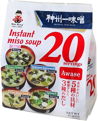 #ad Miko Brand Miso Soup 20 Piece Value Pack Awase 11.36 Ounce Pack of 1 $11.29