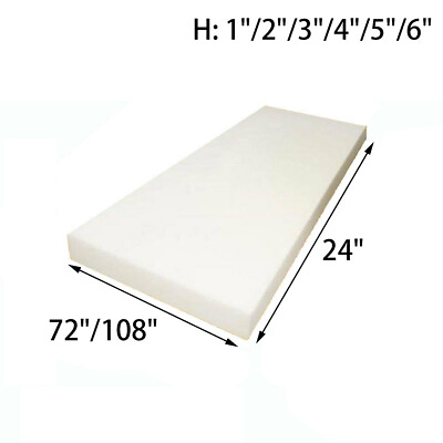 #ad High Density Upholstery Foam Seat Padding Cushion Replacement 24quot;x72quot; 24quot;x108quot; $28.69
