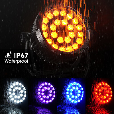 #ad GdjRttk IP67 24x10 Waterproof RGBWA UV LED Par Light Washer Stage DJ Par Can $119.99