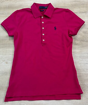 #ad NWOT Polo Ralph Lauren Womens Shirt Pink S Slim Fit Top 5 BUTTON $32.99