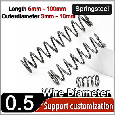#ad Compression Spring 0.5mm Wire Dia Springsteel Pressure Coil Springs All Lengths $2.56