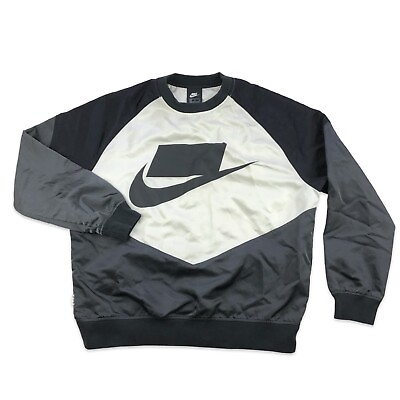 #ad #ad Nike Block Futura Crew Neck Mens Medium Pullover Windbreaker Sweatshirt $34.95