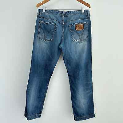#ad Dolce amp; Gabbana Jeans Mens 34 Distressed Denim Straight Logo Power Fit Pants $149.00