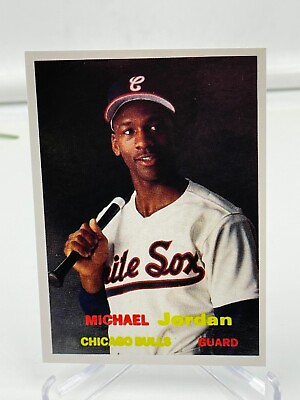 #ad Michael Jordan White Sox Baseball Card w Bulls stats Oddball $1.99