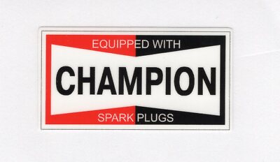 #ad Champion Spark Plugs Vinyl Decal Window Laptop hard hat up to 14quot; Free Tracking $17.99