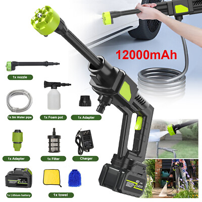 #ad Portable Cordless High Pressure Water Spray Gun 6 in 1 Nozzle Car Washer Cleaner $36.88