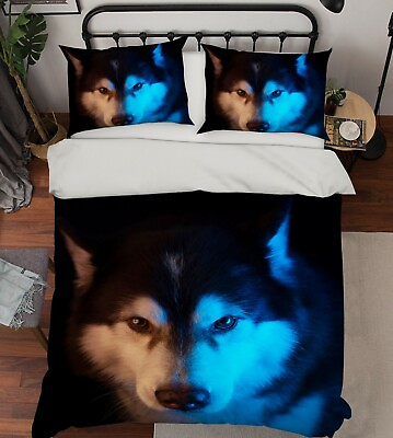 #ad 3D Husky Head ZHUA119 Bed Pillowcases Quilt Duvet Cover Set Queen King Zoe AU $99.99