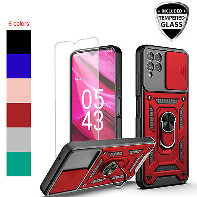 #ad For T mobile Revvl 6x 6x Pro 5G Shockproof Case Cover Ring StandTempered Glass $8.76