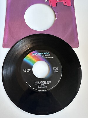 #ad #ad Olivia Newton John Water Under The Bridge 45 rpm Vinyl Record $8.99