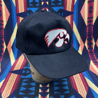 #ad Vintage Sportsman Adult Hat Cap Bozeman High School Hawks Snapback Black Red $17.49