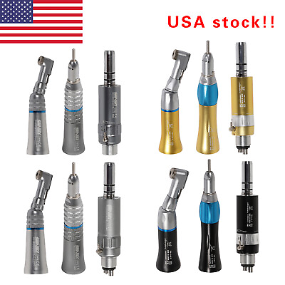 #ad NSK Style Dental Low Speed Contra Angle Straight Handpiece Air Motor 4 2Holes $43.99
