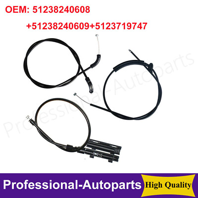#ad 3PCS Front Center Rear Hood Release Bowden Cable for BMW 7 SERIES E65 E66 $16.39