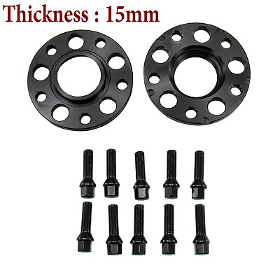 #ad 15mm 5x112 HubCentric Wheel Spacers Bolts For Benz W203 W204 W209 W210 66.56mm $44.59