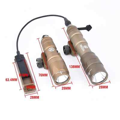 #ad Tactical 1400Lumen M600DF Flashlight M300 Light Pressure Switch Pad MLOK Slot $35.88