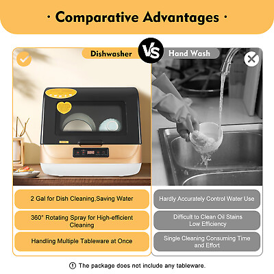 #ad Compact Countertop Dishwasher Portable Mini Dish Washer 4 Washing Programs 110V $171.57