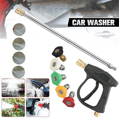 #ad High Pressure 4000PSI Car Power Washer Gun Spray Wand Lance W 5 Nozzle Kit Home $11.99