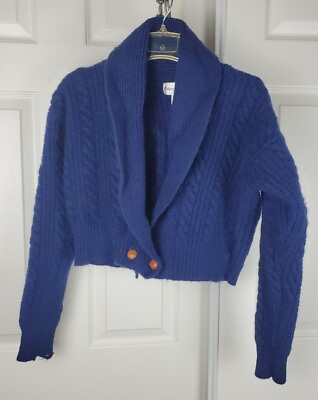 #ad Vtg Robert Michael 2 Button Wool Sweater Women#x27;s L Moth Holes Cardigan 1980#x27;s $29.99
