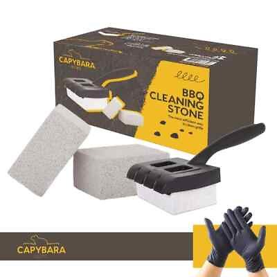 #ad BBQ Cleaning Stone w Handle and 2 Additional Cleaning Stones Brick Scrubbin $19.99
