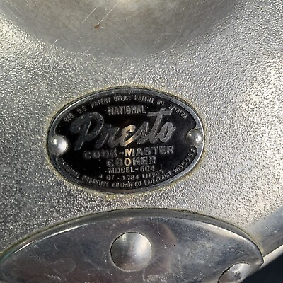 #ad #ad Vintage Presto Cook Master Pressure Cooker Model 604 4 Qrt Pot $22.00