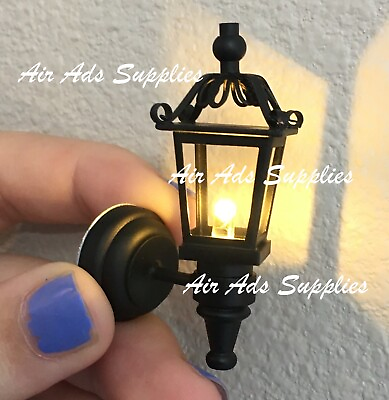 #ad AirAds Dollhouse 1:12 Miniature Sconce Carriage lamp LED Exterior Light $13.80