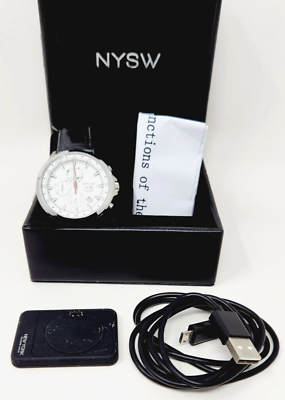 #ad NYSW NY MH 02 NY MH 02A Black Leather White Dial Silver Bezel $59.49