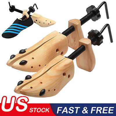 #ad 2023 One Pair 2 way Wooden Adjustable Shoe Stretcher for Men Women Size 9 13 $14.79