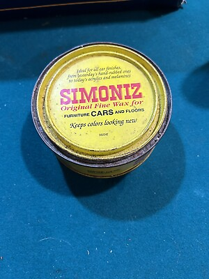 Vintage Simoniz Original Fine Car Wax tin w some product inside $12.00