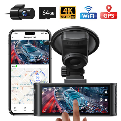 #ad REDTIGER 4K Dash Cam Front and Rear Touch Screen 3.18 Inch Free 64GB Card $135.99
