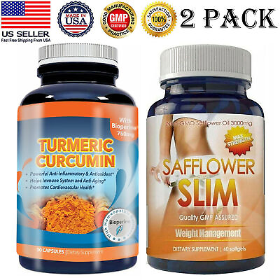 #ad Turmeric Curcumin Immune Health Capsules Safflower Oil Weight Loss Diet Softgels $32.45