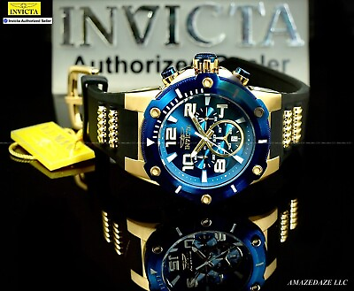 #ad NEW Invicta Men#x27;s 52mm SPEEDWAY VIPER Chronograph BLUE DIAL Stainless St. Watch $79.99