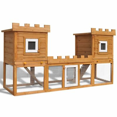 #ad Home Yard Deluxe Rabbit Hutch Wooden Outdoor Pet House Chicken Coop Poultry Cage $341.89