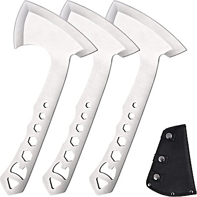 #ad Set of 3 Throwing Axes Tomahawk Camping Axe Full Tang w Bottle Opener amp; Sheath $19.99