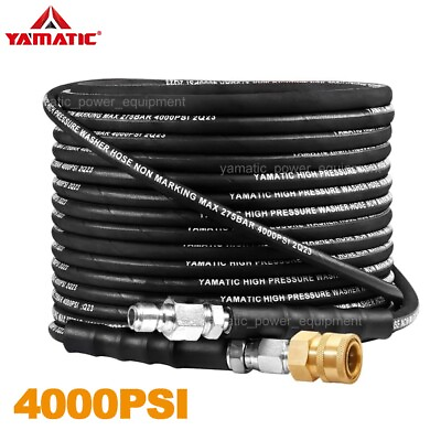 #ad YAMATIC 1 4quot; Kink Resistant Pressure Washer Hose 50FT 4000PSI Hot amp; Cold Water $49.67