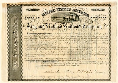 #ad #ad Troy and Rutland Railroad Co. Railroad Bonds $185.00