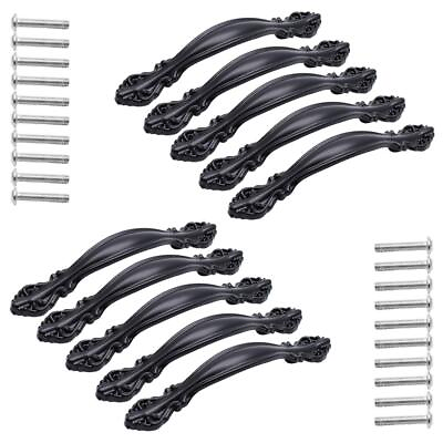 #ad #ad 10pcs Hardware Handle Pull for Cabinet Drawer Flat Black 2 1 2quot; 64mm Hole... $24.62