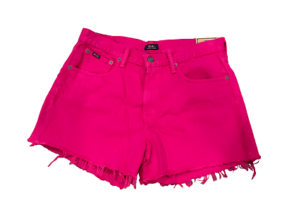 #ad Polo Ralph Lauren HOT PINK The Crosby Relaxed Denim Jean Short Size 32 $29.94