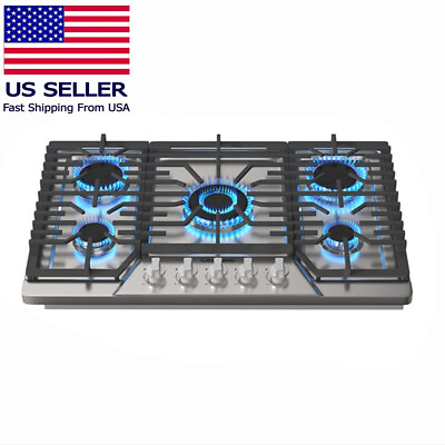 Gas Cooktop 30 36 inch with 5 Sealed Burners in Stainless Steel Built in Stovet #ad $310.99