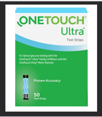 #ad 50 OneTouch Ultra Test Strips Exp 6 24 **Fast Free Shipping $21.55
