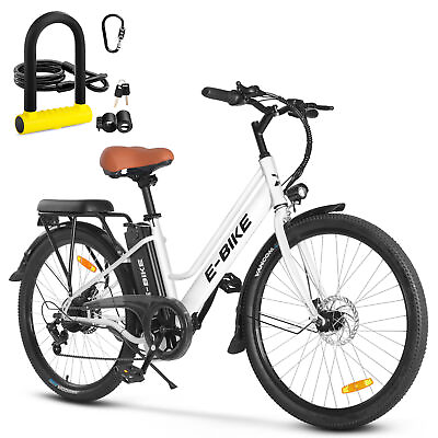 500W 26#x27;#x27; Electric Bicycle 7 Speed Fat Tire Snow Beach City E bike White 36V #ad #ad $534.85