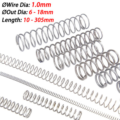#ad #ad Compression Spring Wire Dia 1.0mm 304 Stainless Steel Pressure Spring 10mm 305mm $3.30