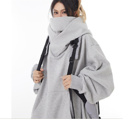 #ad Japanese Women street loose hoodie Long sleeve coat jacket casual sweater $46.49