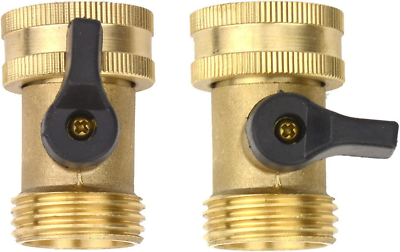 #ad 2Sets Brass Fittings Male Connector with Individual On Off Valves Garden Tap Hos $18.33