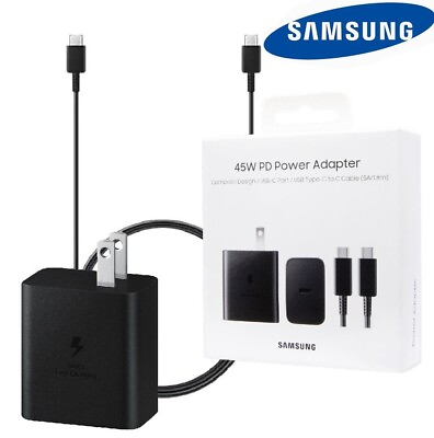 #ad Original Samsung T4510 45W PD Super Fast Power Adapter amp; USB C Cable Ver. 2023 $5.91