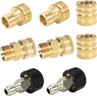#ad Pressure Washer Adapter Set Quick Disconnect Kit M22 Quick Connector 8 Pack $30.95