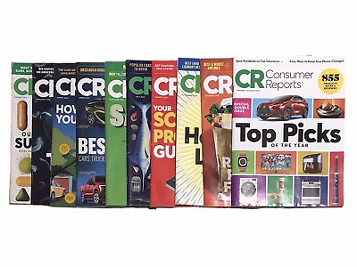 #ad Consumer Reports Magazine 2023 Complete Set 10 Issues Auto Issue Top Picks $38.99