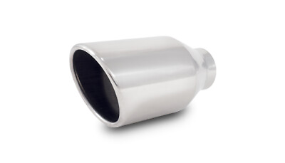 #ad Vibrant 4in Round SS Exhaust Tip Double Wall Resonated Angle Cut Rolled Edge $63.59