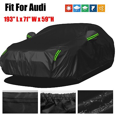 #ad Full Car Black Cover Sun UV Protection Dust Rain Resistant For Audi A3 S3 RS3 $35.99